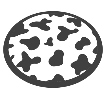 Koeienhuid cirkelvormig motief vinyl vloerkleed dierenprint - TenStickers