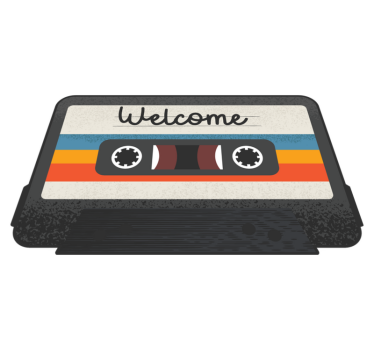 Cassette welkom ontwerp vinyl tapijt zinnen en teksten - TenStickers