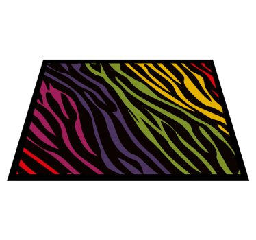 Levendige zebrastrepen vinyl vloerkleed dierenprint - TenStickers