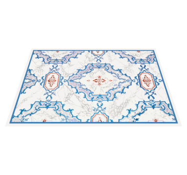 Elegante blauwe patronen marmeren vinyl tapijt - TenStickers