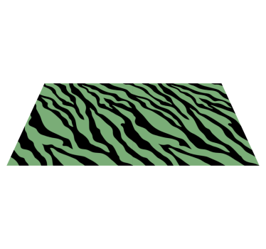 Zebra groene strepen vinyl vloerkleed dierenprint - TenStickers