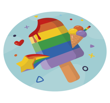 Kleurrijk ijs vinyl tapijt meer kinderen - TenStickers