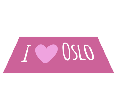 Vinyl tapijt zinnen en teksten i love oslo roze ontwerp - TenStickers