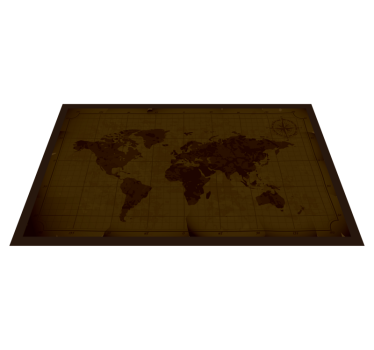 Antiek bruin design vinyl tapijt wereldkaart - TenStickers