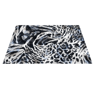 Wilde zwart-wit vinyl vloerkleed dierenprint - TenStickers