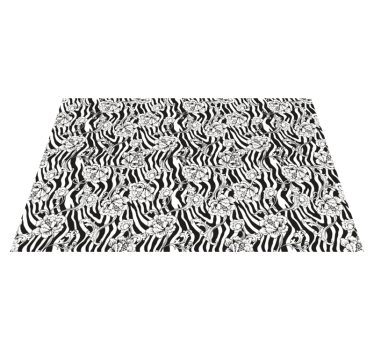 Bloemen zebrapatroon vinyl vloerkleed dierenprint - TenStickers
