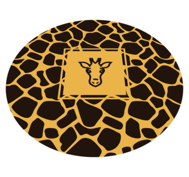 Giraffenpatroon rond vinyl vloerkleed dierenprint - TenStickers