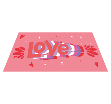 Groovy liefdesbrief vinyl tapijt zinnen en teksten - TenStickers