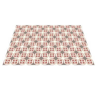 Cirkelvormige patroontegels marmeren vinyl tapijt - TenStickers