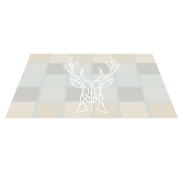 Geometrische hertenvertoning vinyl vloerkleed dierenprint - TenStickers