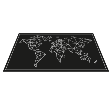 Geometrische illustratie vinyl tapijt wereldkaart - TenStickers