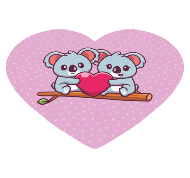 Schattige koala's knuffelen liefdevol vinyl tapijt kind - TenStickers