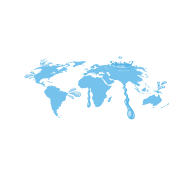 Blauw waterontwerp vinyl tapijt wereldkaart - TenStickers