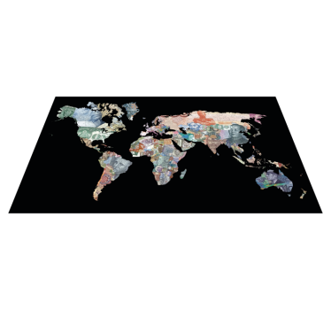 Wereldvalutakaart vinyl tapijt wereldkaart - TenStickers