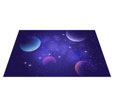 Kosmische ruimtescène vinyl tapijt sterren - TenStickers