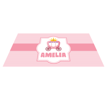 Op maat gemaakte prinsessenkoets vinyl tapijt meer kinderen - TenStickers