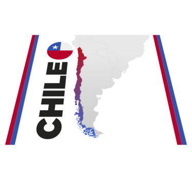 Kaart van chili vinyl tapijt wereldkaart - TenStickers