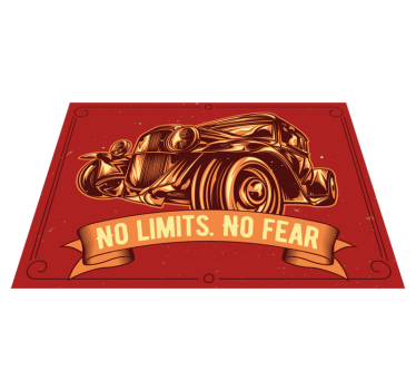 Klassieke auto-illustratie vinyl tapijt zinnen en teksten - TenStickers