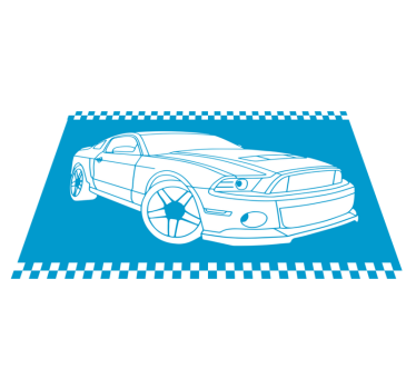 Raceauto schets vinyl tapijt snelwegen - TenStickers