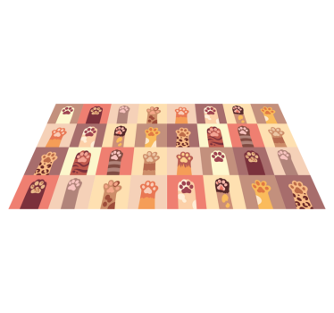 Levendige pootafdrukken vinyl vloerkleed dierenprint - TenStickers