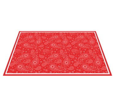 Rood paisleypatroon vinyl tapijt wereldkaart - TenStickers