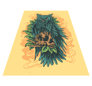 Mystieke uilenkunst vinyl vloerkleed dierenprint - TenStickers