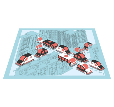 Stadsverkeersscène vinyl tapijt snelwegen - TenStickers