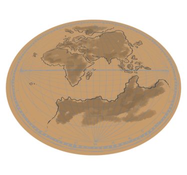 Globale kaartcontour vinyl tapijt wereldkaart - TenStickers