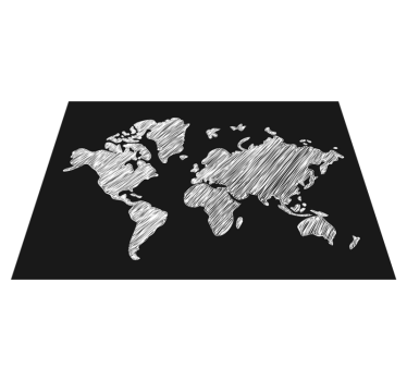 Krijtbord grijs ontwerp vinyl tapijt wereldkaart - TenStickers