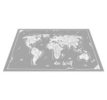 Vinyl tapijt wereldkaart contouren - TenStickers