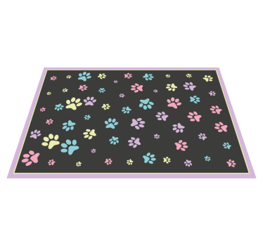 Kleurrijke pootafdrukken vinyl vloerkleed dierenprint - TenStickers