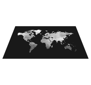 Grijs metaaleffect vinyl tapijt wereldkaart - TenStickers
