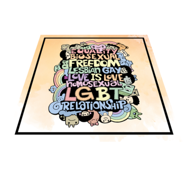 Kleurrijke lgbt-boodschap vinyl tapijt zinnen en teksten - TenStickers