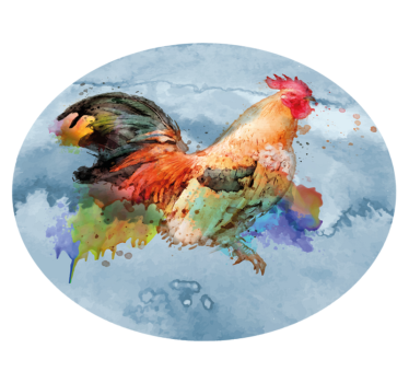 Vinyl vloerkleed dierenprint kleurrijke haan spetter - TenStickers