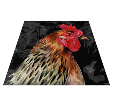 Kleurrijke hanenkop vinyl vloerkleed dierenprint - TenStickers