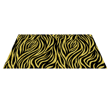 Gouden zebrapatroon vinyl vloerkleed dierenprint - TenStickers