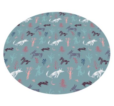 Vinyl vloerkleed dierenprint natuur geïnspireerde wezens - TenStickers