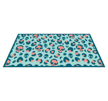 Schedelpatroonspel vinyl vloerkleed dierenprint - TenStickers