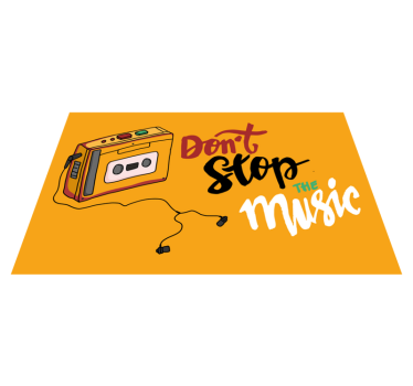 Retro cassette thema vinyl tapijt zinnen en teksten - TenStickers