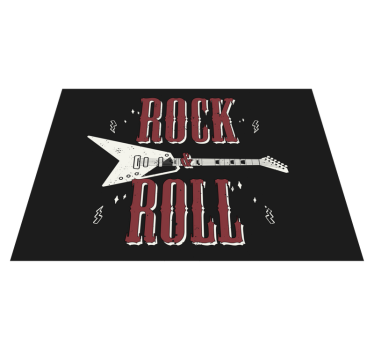 Rock-roll elektrische gitaar vinyl tapijt zinnen en teksten - TenStickers