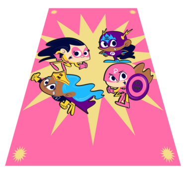 Superheldenkarakters vinyl tapijt kind - TenStickers