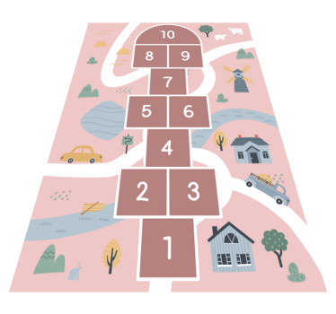 Speelse hinkelspel voor kinderen vinyl tapijt spel - TenStickers