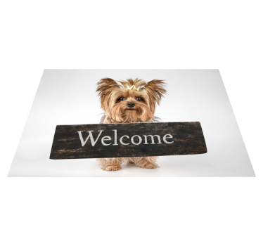 Harig welkomstbord vinyl tapijt zinnen en teksten - TenStickers