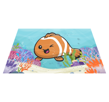 Geanimeerd wateravontuur vinyl tapijt kind - TenStickers