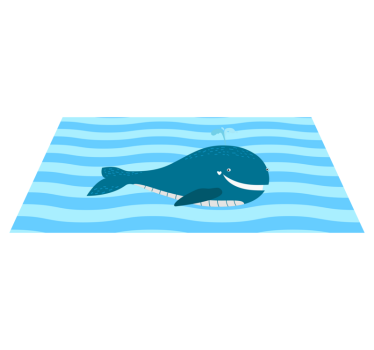 Lachende walvisillustratie vinyl tapijt kind - TenStickers