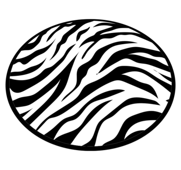 Zebra strepen ontwerp vinyl tapijt rond - TenStickers