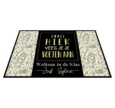 Veeg je voeten vinyl vloerkleed schoolklas - TenStickers