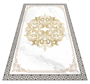 Elegante gouden bloei marmeren vinyl tapijt - TenStickers