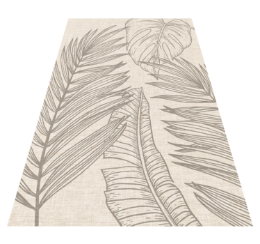 Grijs vinyl tapijt decoratie planten - TenStickers