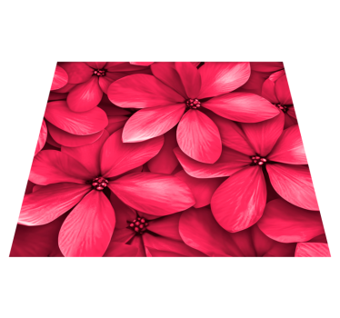 Digitale rode bloemen hal vinyl tapijt - TenStickers